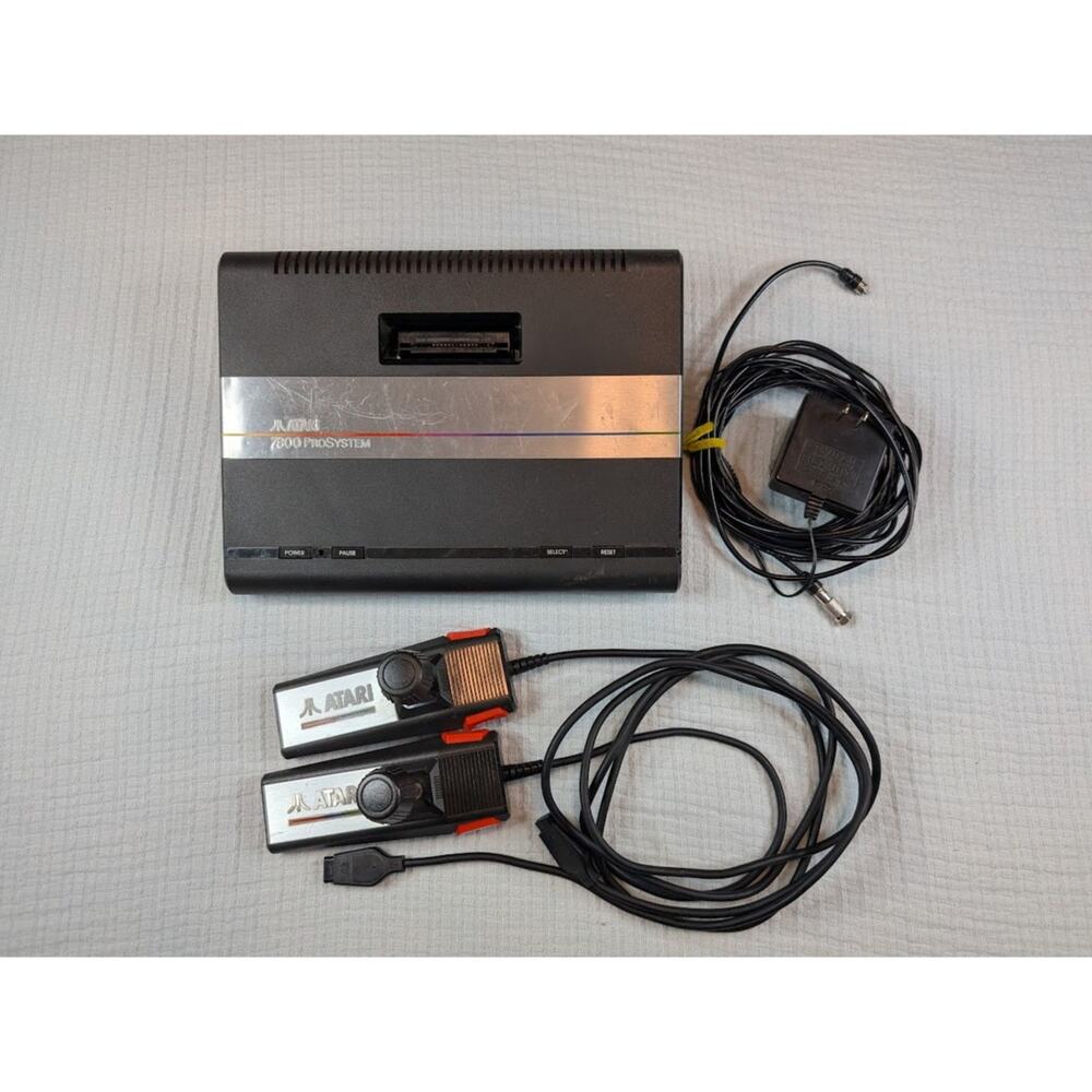 Atari 7800 Pro System Bundle w/ 2 Controllers and 1 Game - Tested
